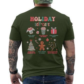 Mental Health Awareness Merry Christmas Holiday Self Care Men's T-shirt Back Print | Mazezy