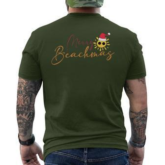 Merry Beachmas Christmas In July Men's T-shirt Back Print | Mazezy
