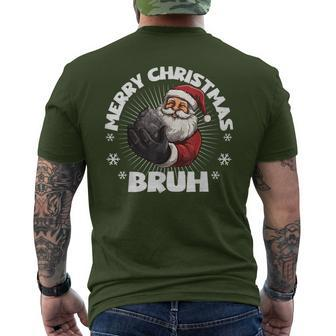 Merry Christmas Bruh Naughty List Coal X-Mas Boys Men's T-shirt Back Print - Monsterry