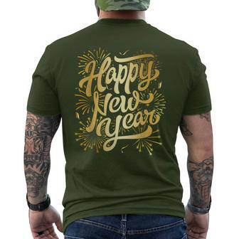Merry Christmas Happy New Year New Years Eve Party Fireworks Men's T-shirt Back Print | Mazezy DE