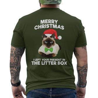 Merry Christmas I Left Your Present In The Litter Box Men's T-shirt Back Print - Monsterry