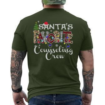 Merry Christmas Santa's Favorite Counseling Crew Men's T-shirt Back Print - Monsterry CA