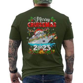 Merry Cruisemas 2023 Christmas Santa Hat Reindeer Xmas Light Men's T-shirt Back Print - Seseable