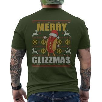 Merry Glizzmas -Christmas Glizy Matching Family Ugly Sweater Men's T-shirt Back Print - Seseable