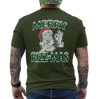 Merry Rizz-Mas Santa Christmas Men's T-shirt Back Print - Seseable