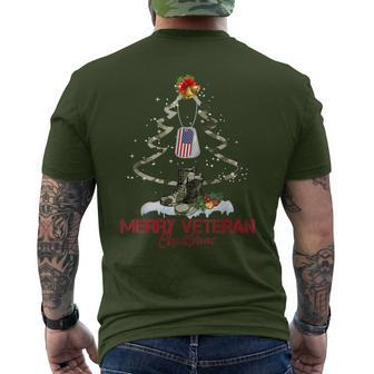 Merry Veteran Christmas Army Camo Xmas Tree Christmas Men's T-shirt Back Print - Monsterry UK