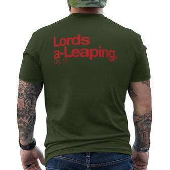 Minimalist Christmas T Lords A Leaping Q 10 Men's T-shirt Back Print - Monsterry