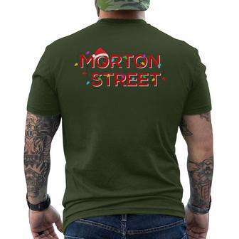 Morton Street Christmas Men's T-shirt Back Print | Mazezy