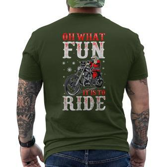 Motorcycle Biker Oh What Fun It Is To Ride Christmas Men's T-shirt Back Print - Monsterry AU