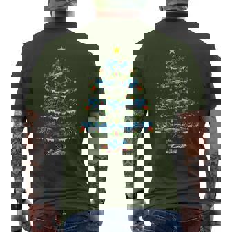 Motorcycle Lover Matching Santa Motorcycle Christmas Tree Men's T-shirt Back Print - Monsterry