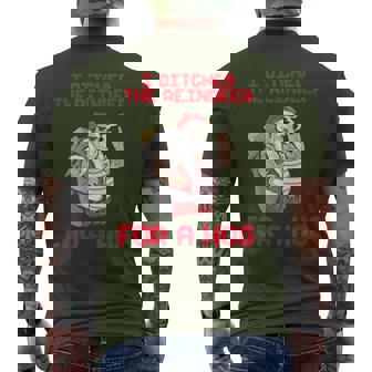 Motorcycle Santa Motorcycle Santa Xmas Biker Men's T-shirt Back Print - Monsterry