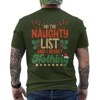 On The Naughty List And I Regret Nothing Christmas Matching Men's T-shirt Back Print - Seseable