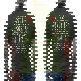 On The Naughty List And I Regret Nothing Christmas Men's T-shirt Back Print - Seseable