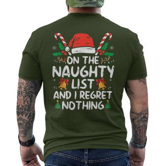 On The Naughty List And I Regret Nothing Christmas Men's T-shirt Back Print - Monsterry CA