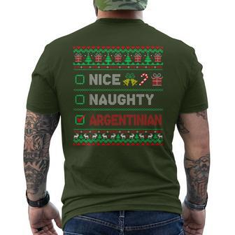 Nice Naughty Argentinian Christmas Checklist Argentina Men's T-shirt Back Print | Mazezy CA