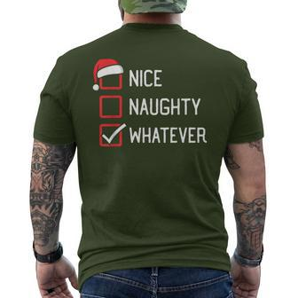 Nice Naughty List Whatever Christmas Men's T-shirt Back Print - Monsterry CA