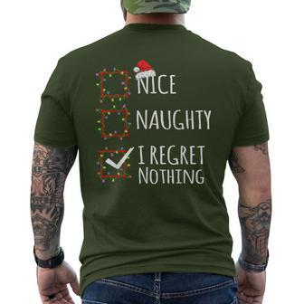 Nice Naughty I Regret Nothing Christmas List Xmas Men's T-shirt Back Print - Monsterry DE