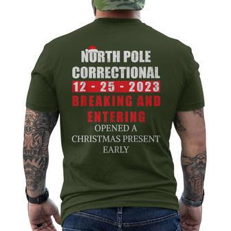 North Pole Correctional Breaking Entering Family Christmas Men's T-shirt Back Print - Monsterry UK