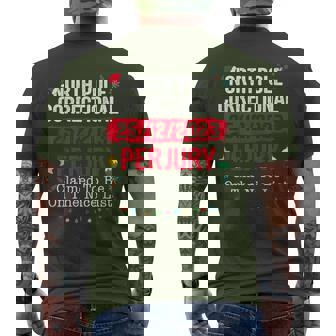 North Pole Correctional Perjury Family Christmas Clothing Men's T-shirt Back Print - Thegiftio