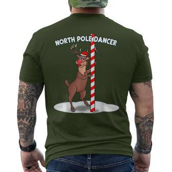 North Pole Dancer Christmas Reindeer Men's T-shirt Back Print - Monsterry AU