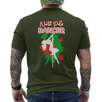 North Pole Dancer Naughty Santa Christmas Stripper Men's T-shirt Back Print - Monsterry CA