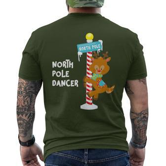 North Pole Dancer Rudolph The Reindeer Christmas Fun Men's T-shirt Back Print - Monsterry AU