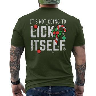 Not Going To Lick Itself Candy Cane Christmas Xmas Men Men's T-shirt Back Print | Mazezy