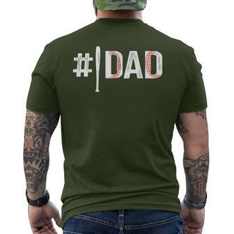 Number One 1 Baseball Dad For Fathers Day Birthday Christmas Men's T-shirt Back Print - Thegiftio UK