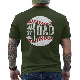 Number One Baseball Dad For Fathers Day Christmas 1 Daddy Men's T-shirt Back Print - Monsterry AU