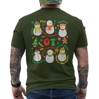 Occupational Therapy Ot Ota Merry Christmas Cute Snowman Men's T-shirt Back Print - Seseable
