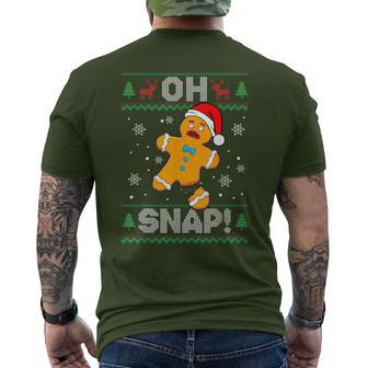 Oh Snap Gingerbread Man Christmas Cookie Baking Xmas Men's T-shirt Back Print | Mazezy UK