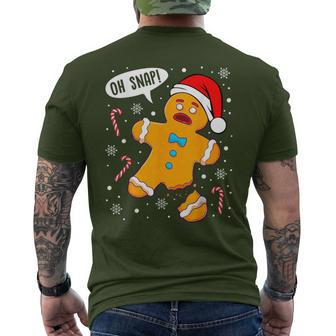 Oh Snap Gingerbread Man Christmas Cookie Baking Xmas Men's T-shirt Back Print - Monsterry CA