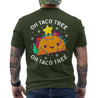 Oh Taco Tree Christmas Cute Xmas Mexican Food Lover Men's T-shirt Back Print | Mazezy