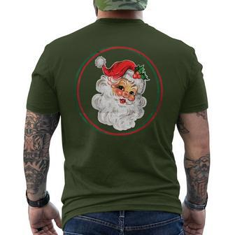 Old Fashioned Santa Claus Face Vintage Christmas Matching Men's T-shirt Back Print - Monsterry
