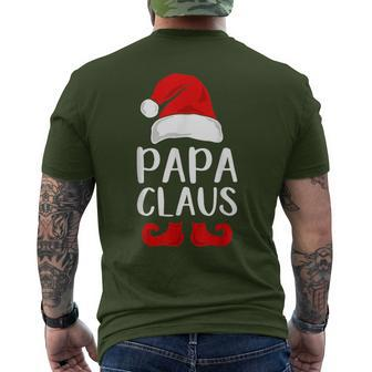 Papa Claus Grandpa Santa Claus Red Christmas Hat Men's T-shirt Back Print - Monsterry