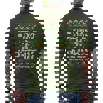 I Come In Peace Couple Matching Ugly Christmas Sweater Men's T-shirt Back Print | Mazezy