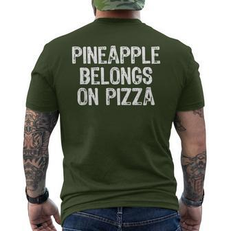Pineapple Belongs On Pizza Christmas Men's T-shirt Back Print - Monsterry