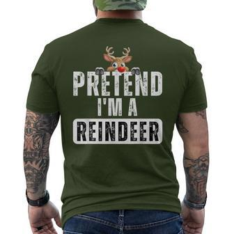Pretend Im A Reindeer Easy Christmas Costume Men's T-shirt Back Print | Mazezy