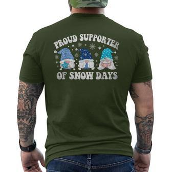 Proud Supporter Of Snow Days Christmas Gnomies Cute Men's T-shirt Back Print | Mazezy