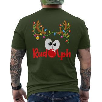 Red Nose Rudolph Costumes Reindeer Christmas Family Matching Men's T-shirt Back Print - Thegiftio UK