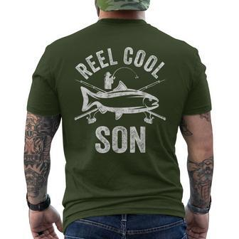 Reel Cool Son Fisherman Christmas Father's Day Men's T-shirt Back Print - Monsterry