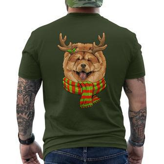 Reindeer Chow Chow Christmas Xmas Dog Chow Chow Lover Men's T-shirt Back Print - Monsterry UK