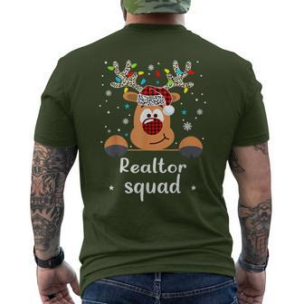 Reindeer Realtor Squad Christmas School Matching Men's T-shirt Back Print | Mazezy