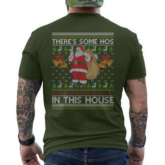 There's Some Hos In This House Santa Ugly Christmas Sweater Men's T-shirt Back Print - Thegiftio UK
