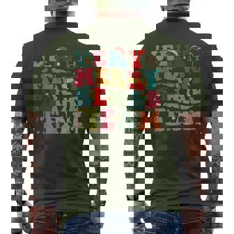 Retro Very Merry Rehab Team Xmas Therapy Squad Slp Ot Pt Men's T-shirt Back Print - Seseable
