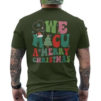 Retro We Micu A Merry Christmas Medical Icu Rn Aide Tech Men's T-shirt Back Print | Mazezy