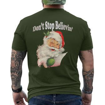 Retro Santa Claus Dont Stop Believing In Santa T Men's T-shirt Back Print - Monsterry