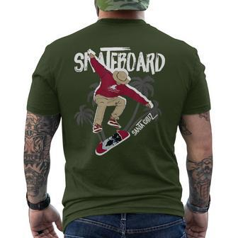 Retro Vintage Santa Cruz Boy Skateboarding Streetwear Men's T-shirt Back Print - Monsterry