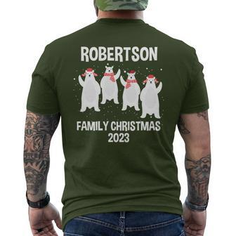 Robertson Family Name Robertson Family Christmas Men's T-shirt Back Print - Seseable