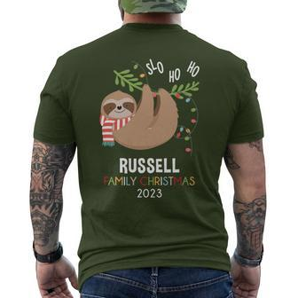 Russell Family Name Russell Family Christmas Men's T-shirt Back Print - Seseable
